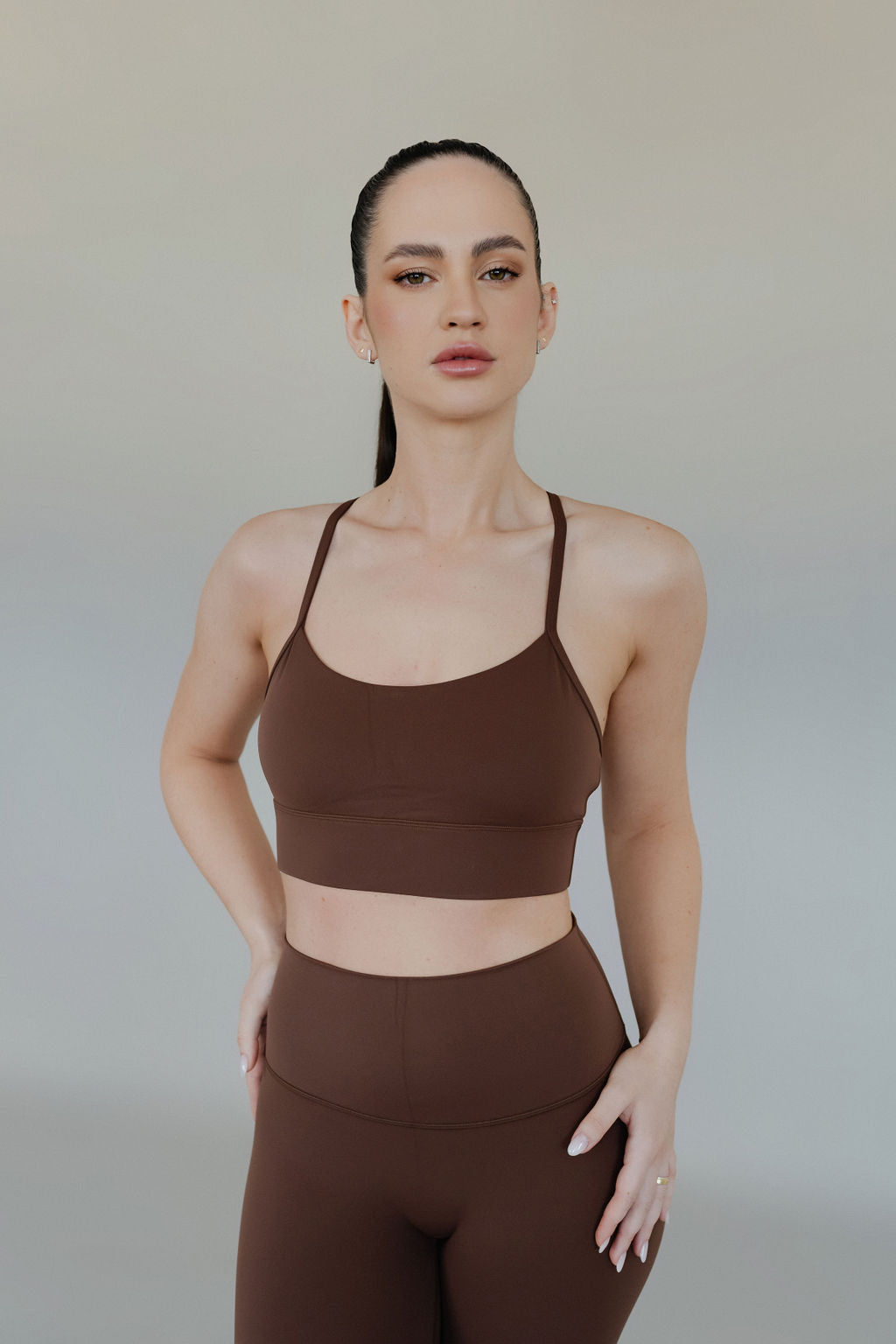 Top Nadador Alças Finas - mocha