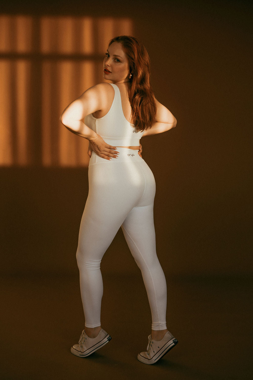Legging Canelada Sem Costura - baunilha