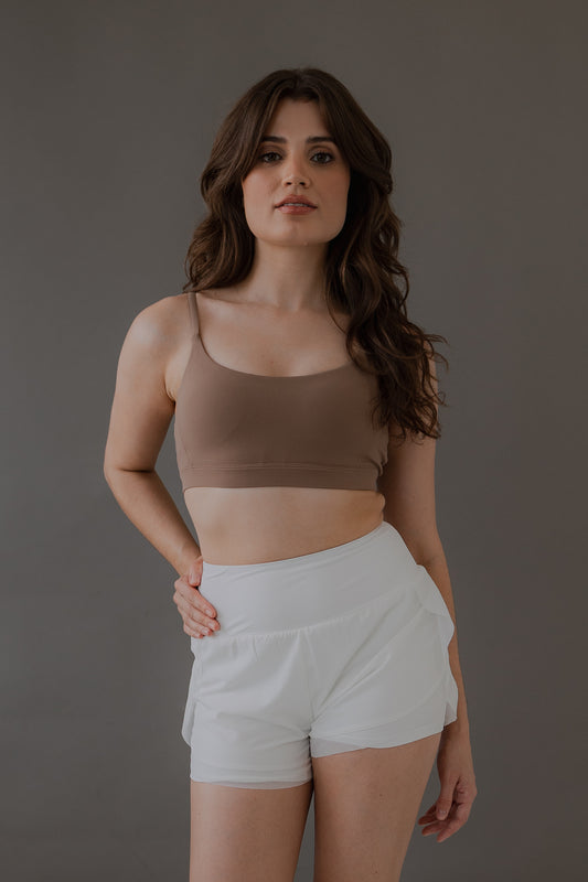 Mini Shorts Camadas - baunilha
