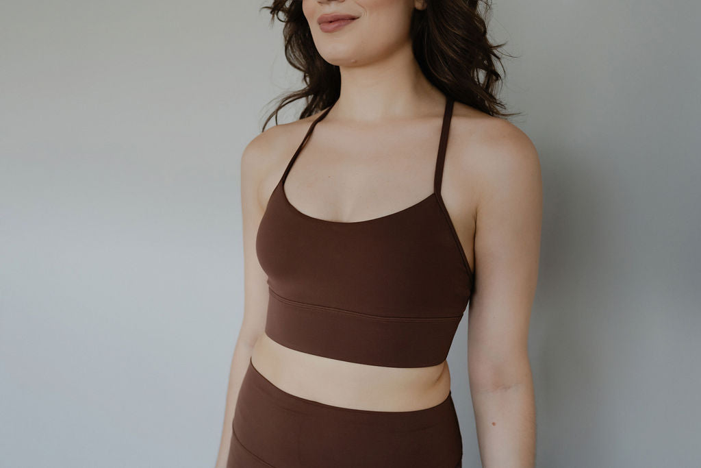 Top Nadador Alças Finas - mocha