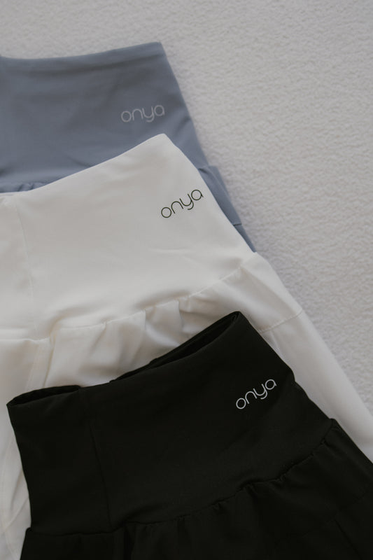 kit 3 mini shorts camadas  preto, oceano azul e baunilha