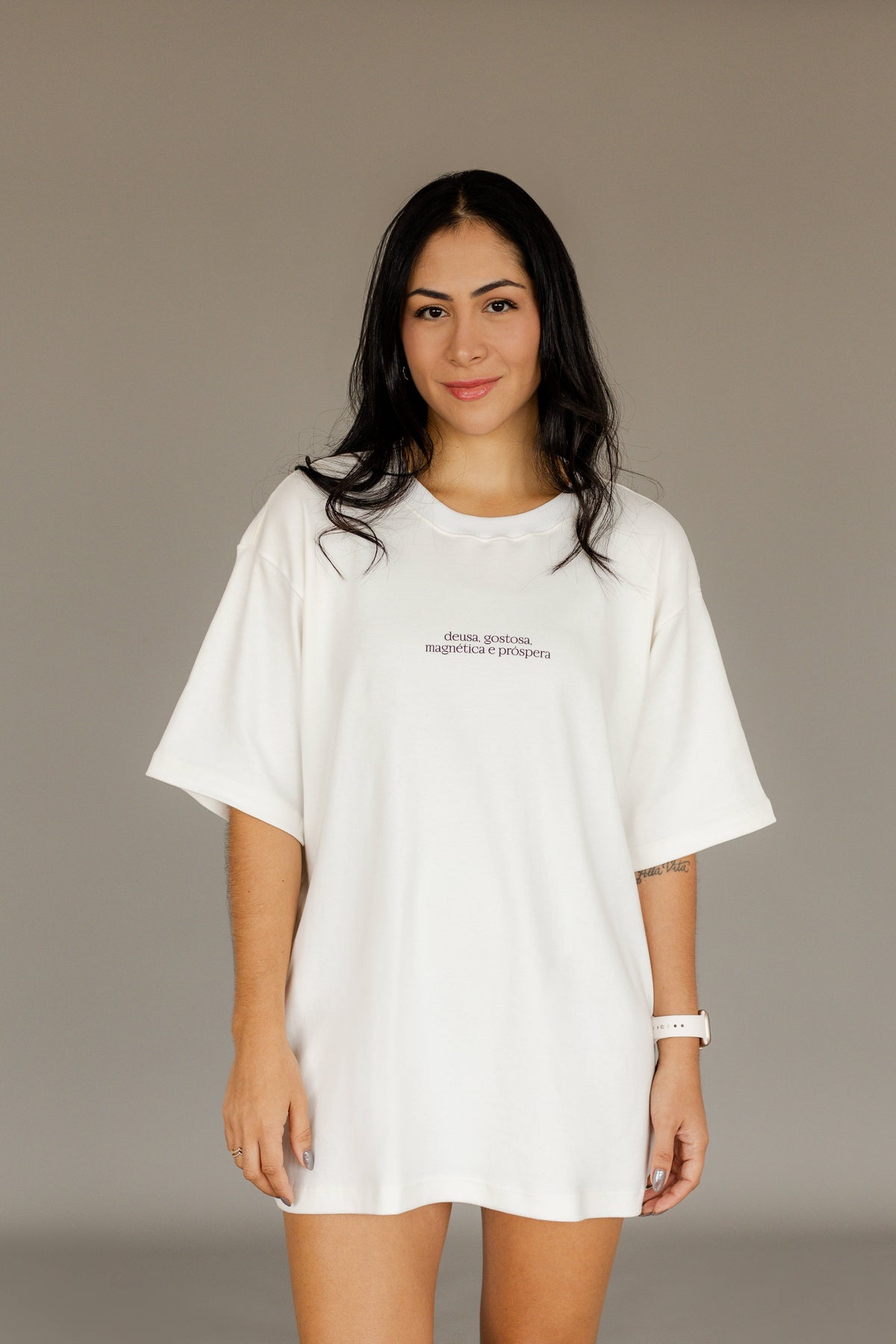 Camiseta oversized deusa off-white