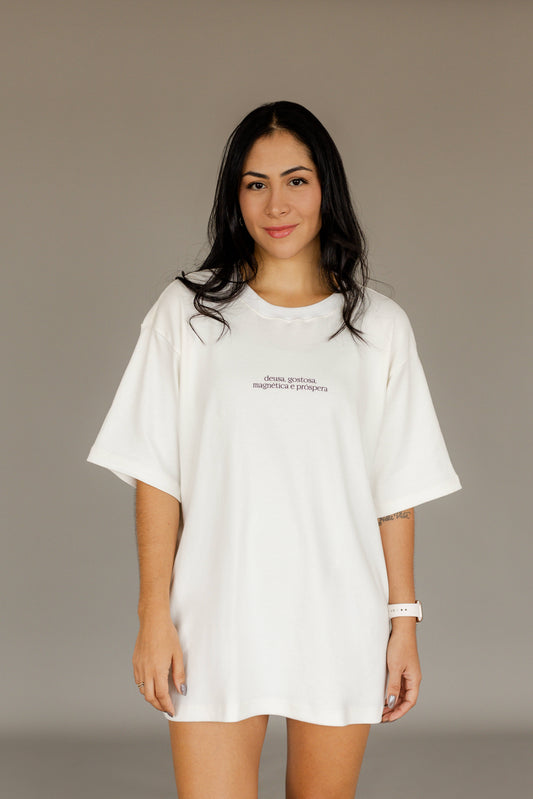 Camiseta oversized deusa off-white