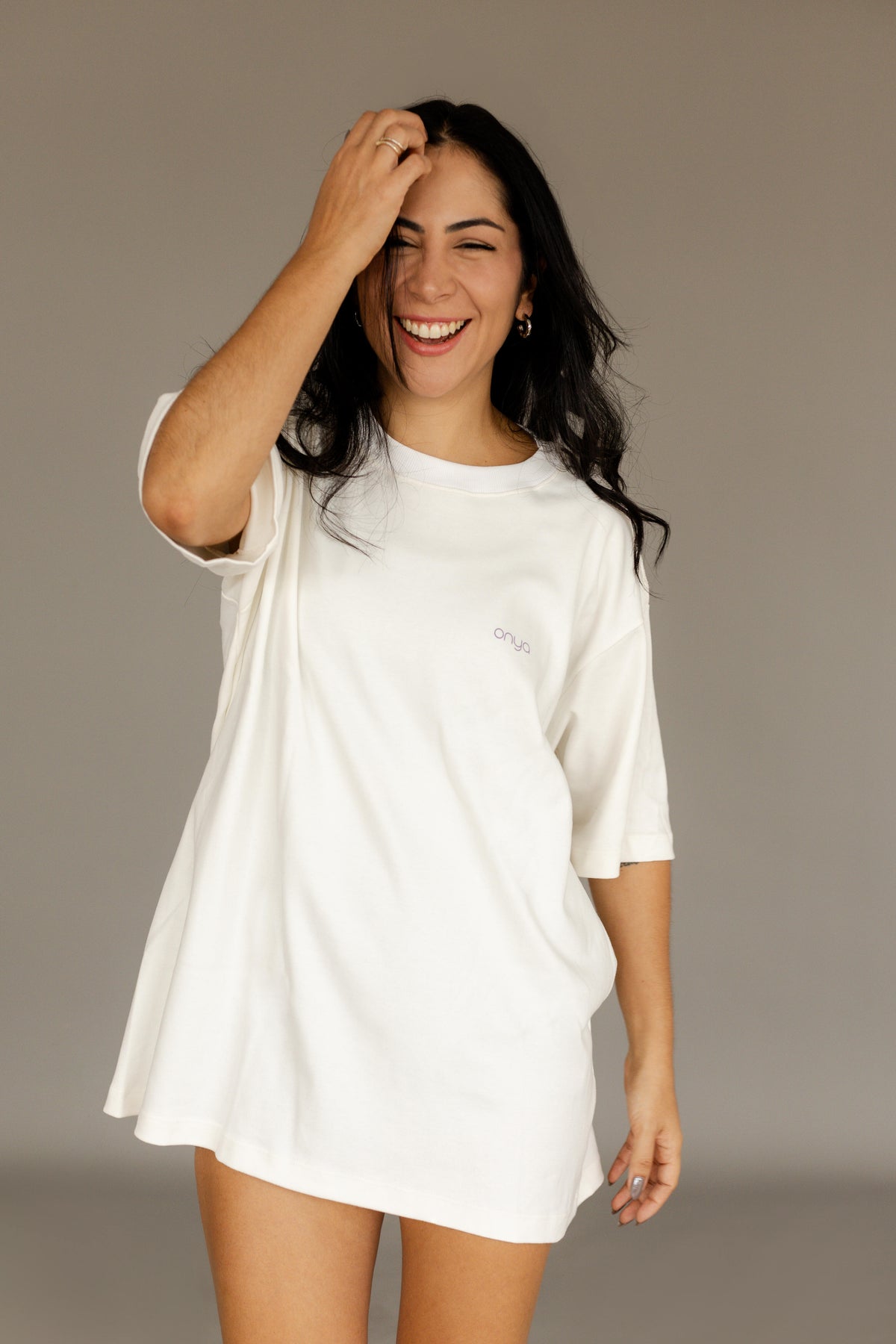 Camiseta oversized clube autoamor off-white