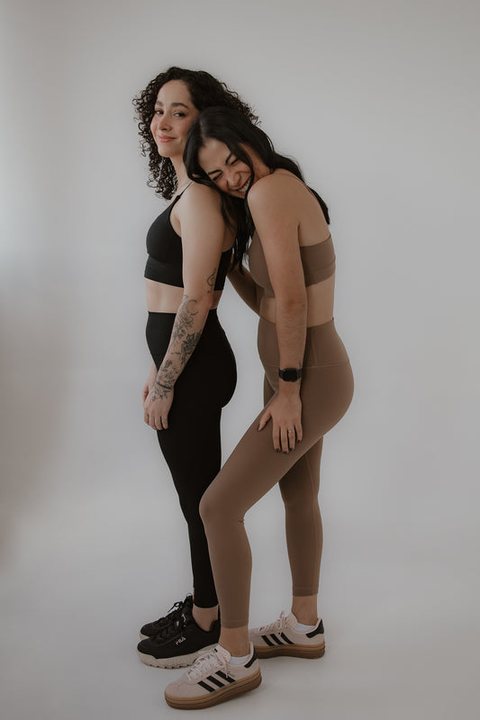 kit 2 leggings manteiga - preta e doce de leite