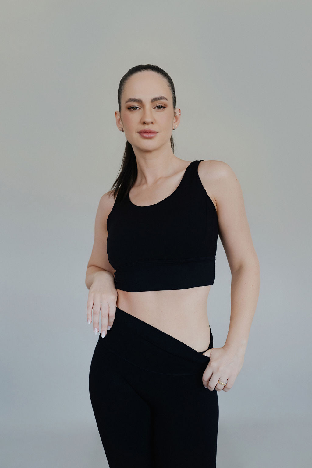 conjunto legging manteiga + top conforto - preto