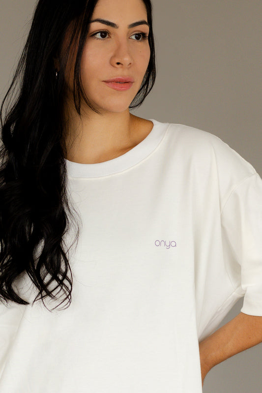 Camiseta oversized clube autoamor off-white