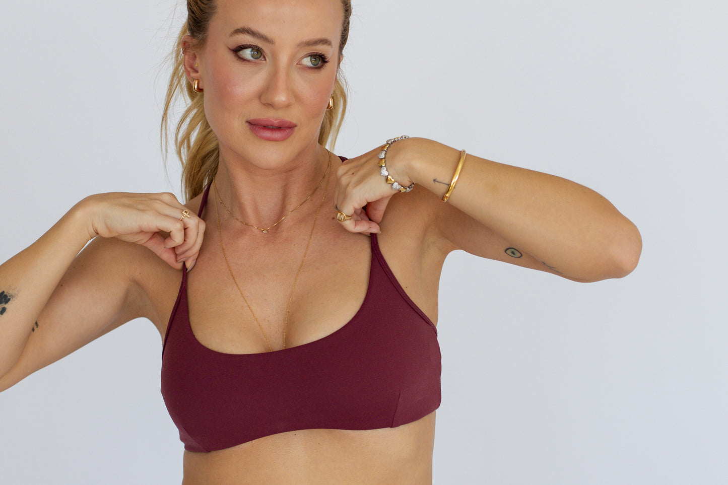 Top manteiga ajustável Cereja